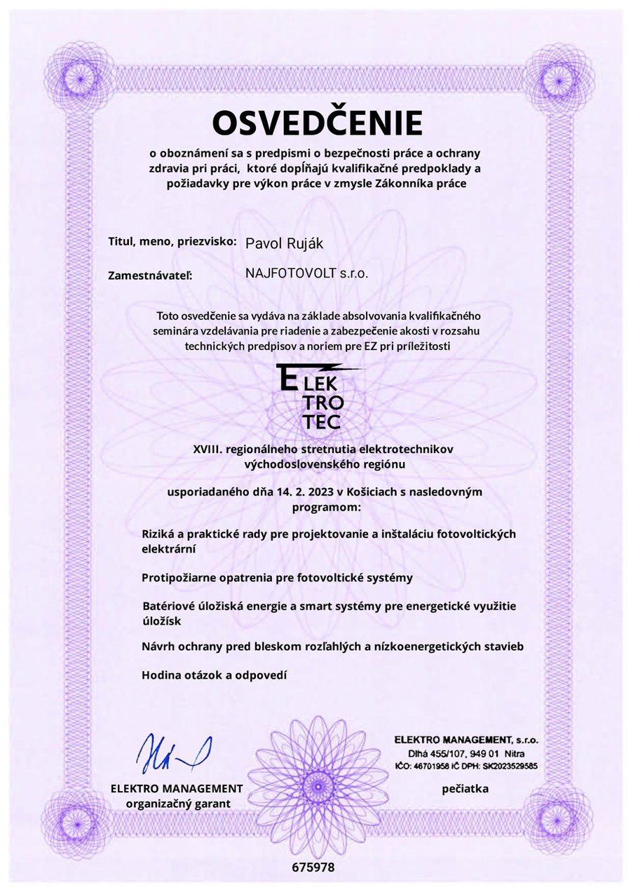 Elektrotec - bezpečnosť práce